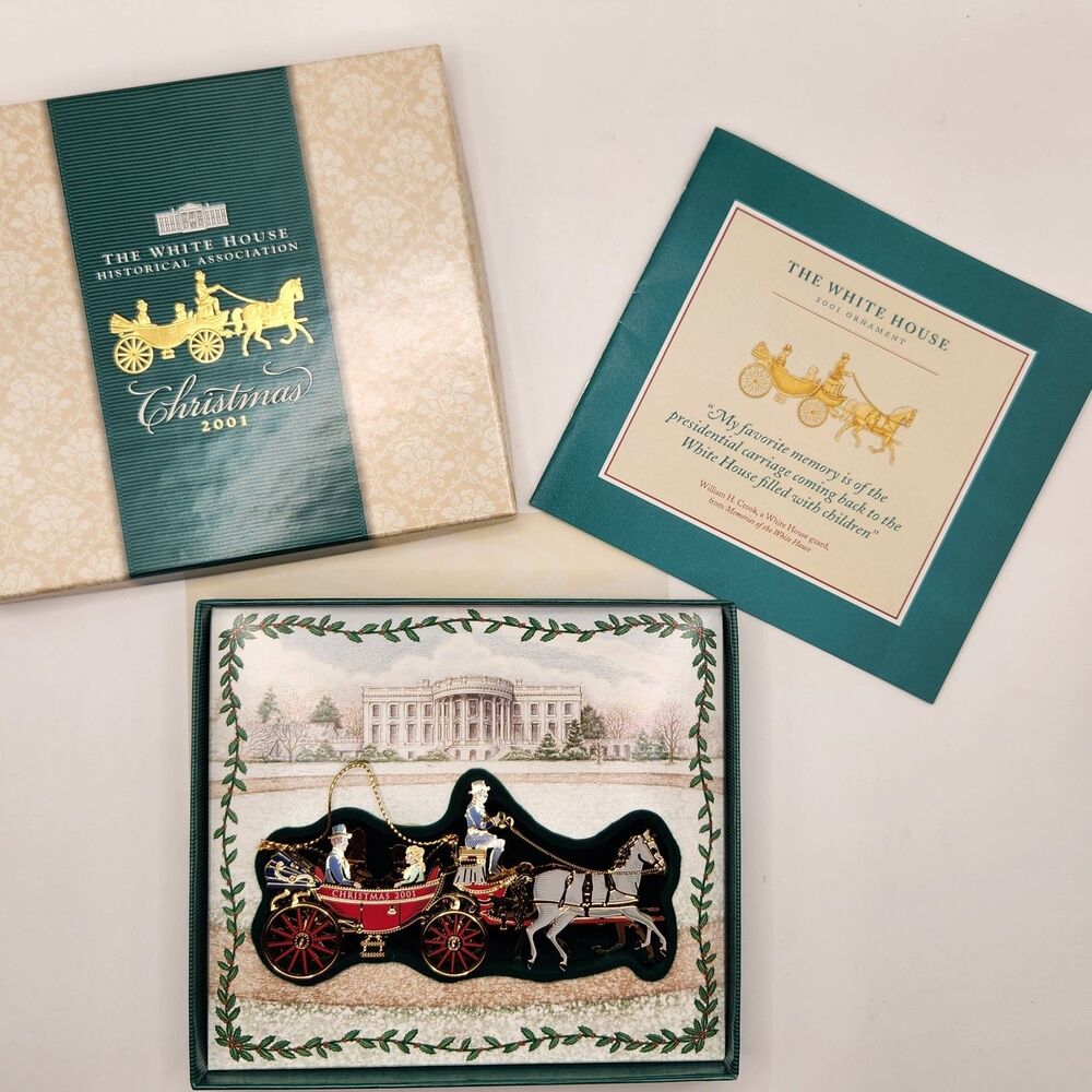 2001 The White House Historical Association Christmas Ornament in Box & COA